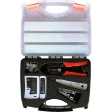 Alantec Zestaw narzędzi instalatorskich w walizce (tester, nóż LSA, zaciskarka, stripper, wtyki RJ45) -NI038