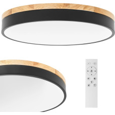 Uniprodo Plafona griestu lampa ar pulti, diametrs 40 cm - melns ar koku