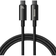 Baseus Pīts USB-C kabelis 480Mb/s 240W volframa zelts 3m melns