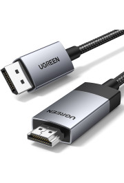 Ugreen Pīts DisplayPort - HDMI 4K 60Hz kabelis, 2m, pelēks