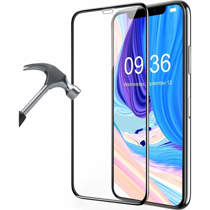 Tempered Glass 9D Aizsargstikls Pilnam Ekrānam Apple iPhone X | XS | 11 Pro Melns