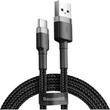 Baseus Cafule kabelis Izturīgs neilona pīts vads USB | USB-C QC3.0 2A 3M melns-pelēks (CATKLF-UG1)