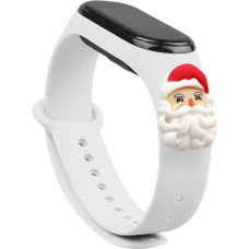 Fusion Xmas Santa siksniņa pulkstenim Xiaomi Mi Band 3 | 4 balts