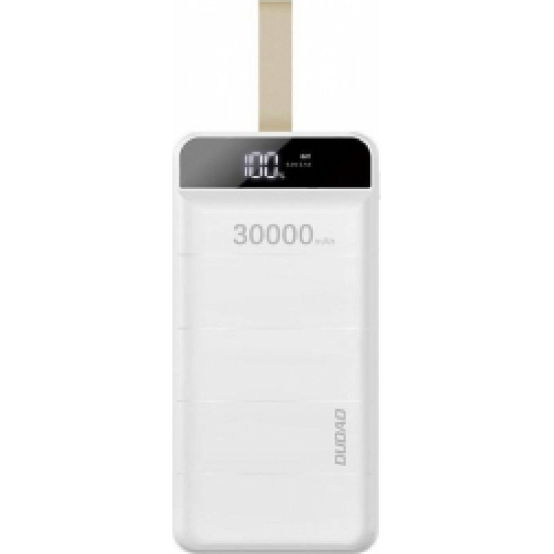 Dudao power bank | barošanas bloks 30000 mAh 3x USB ar LED gaismu balts (K8s+)