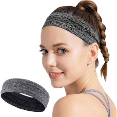 Gray fabric elastic headband for running fitness