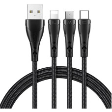 3v1 USB-uz USB-C | Lightning | Micro USB kabelis, Mcdodo CA-6960, 1,2 m (melns)