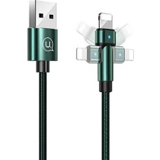 USAMS Kabel pleciony obrotowy U60 2A Lightning zielony|green 1m SJ476USB02 (US-SJ476)