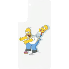 Panel Samsung GP-TOU021HOXYW do etui Frame Cover do Galaxy S22 Simpsons Homer biały|white