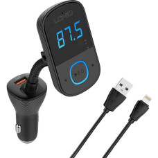 LDNIO Bluetooth C705Q 2USB, USB-C Transmiter FM + Lightning cable