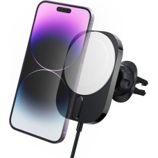 Spigen car mount with charger ITM12W Onetap Pro 3 Magnetic Magsafe Vent Car Mount Wireless Charger black