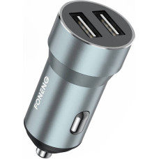 Foneng Metal car charger dual USB Foneng C08 2.4A (silver)