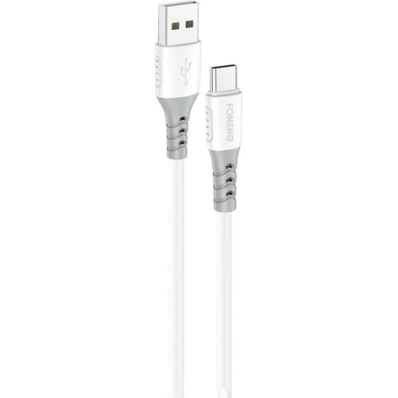 Foneng X66 USB to USB-C cable, 20W, 3A, 1m (white)