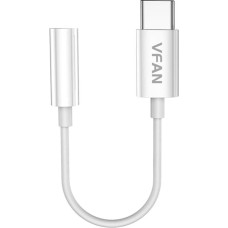 Cable Vipfan L08 USB-C to mini jack 3.5mm AUX, 10cm (white)