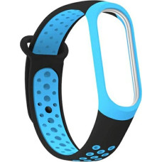 Beline pasek Mi Band 3|4 design czarno-niebieski|black-blue