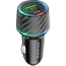 Borofone Car charger BZ21 Brilliant - USB + Type C - QC 3.0 PD 48W black