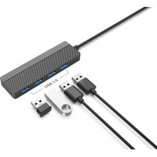 EGA H2 USB-C uz 4 x USB 3.0 sadalītājs 5 Gbps melns (ES blisteris)