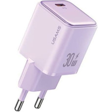 USAMS Ład. siec. 1xUSB-C PD30W 3A (only head) PD3.0 Fast Charging purpurowy|purple X-ron Series CC186TC03 (US-CC186)