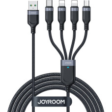 4in1 USB cable USB-A - USB-C | 2 x Lightning | Micro for charging and data transmission 1.2m Joyroom S-1T4018A18 - black