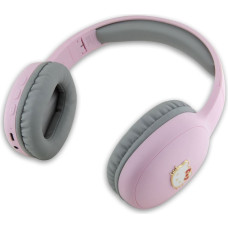 Hello Kitty Bicolor Kitty Metal Head Logo Bluetooth Stereo Headphones Pink