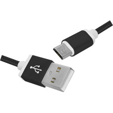 LTC PS USB -microUSB kabelis 1m, pīts, melns