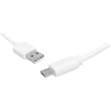 LTC PS MicroUSB kabelis 1 m, balts, Quick Charge.