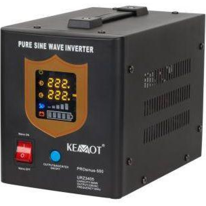 Kemot PROsinus-500 emergency power source with pure sine wave inverter and charging function 12V 230V 800VA | 500W - black color