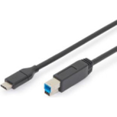 Digitus Connection Cable USB 3.1 Gen.2 SuperSpeed + 10Gbps USB Type C | B M | M Power Delivery  black  1m