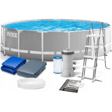 Intex Framepool Set Prism Rondo 126726GN  O 457 x 122cm  swimming pool (gray | blue  cartridge filter system ECO 638g)