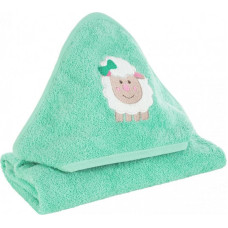 Bērnu vannas dvielis 75x75 Baby 31 mint Aitas dvielis ar kapuci 500g/m2