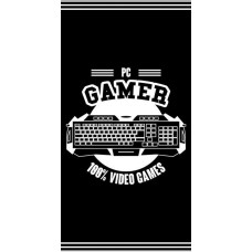 Pludmales dvielis 70x140 Gamer gamer pad spēle melnbalts 3484 ar spēļu tēmu jauniešu kokvilna spēlētājiem