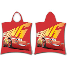 Pončo bērniem 60x120 Automašīnas Automašīnas 0125 Lightning McQueen dvielis ar kapuci