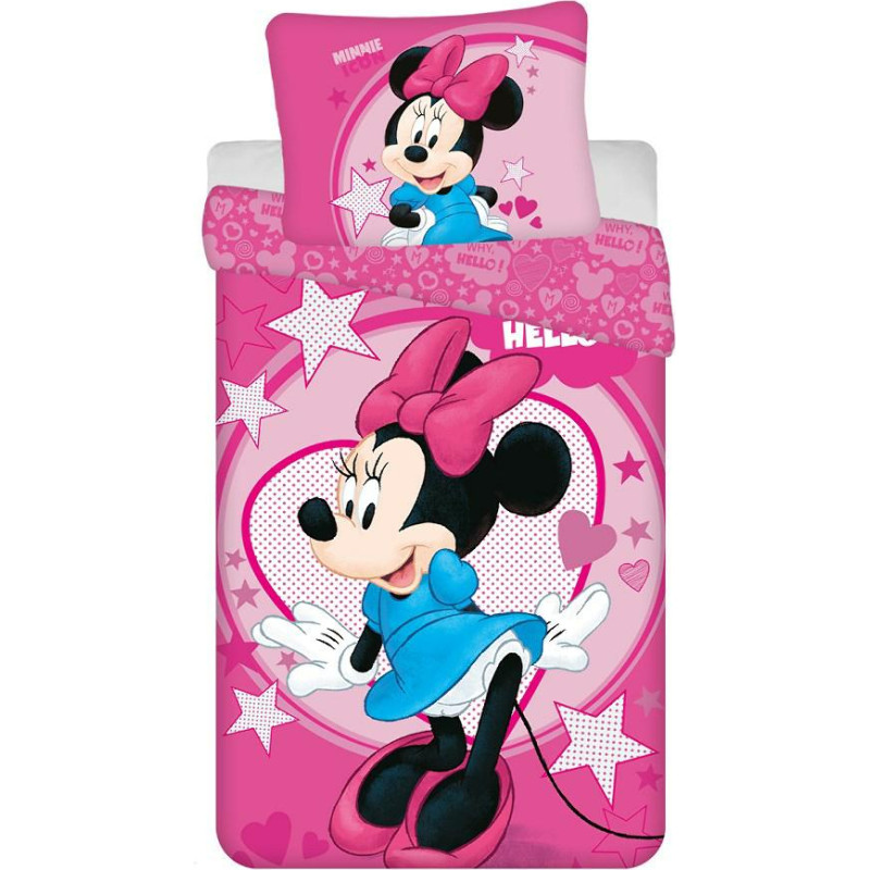 Bērnu gultas veļa 140x200 Minnie Hello spilvendrāna 70x90