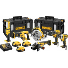 Dewalt-Maszyny Kombinētais 6 akumulatora instrumentu komplekts 18V Li-Ion XR 3x5.0Ah, 2 Tough System DeWalt futrāļi [DCK623P3-QW]