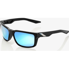 100% Okulary 100% DAZE Matte Black - HiPER Blue Multilayer Mirror Lens (Szkła Niebieskie Lustrzane Wielowarstwowe, przepuszczalność światła 15%) (NEW) uniwersalny