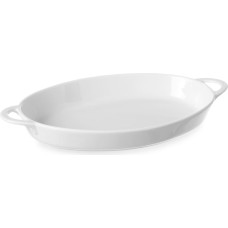 Hendi Ovāls cepšanas trauks ar rokturiem 165x105x30mm balts porcelāns - 784006