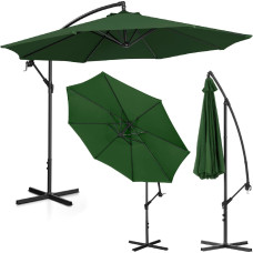 Uniprodo Dārza lietussargs uz rokas, apaļš noliecams, diam. 300 cm zaļš