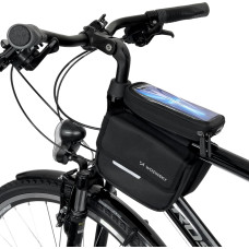 Wozinsky Velosipēda rāmja soma velosipēda kaste ūdensizturīgs telefona maciņš 1.5l melns