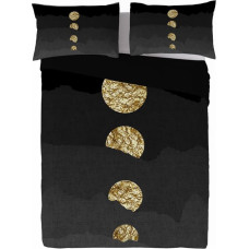 Satīna gultas veļa 220x200 melnā zelta ģeometrija Prestige 1