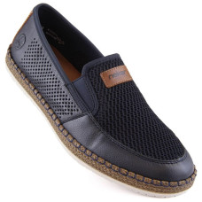 Rieker Comfortable leather shoes M RKR656, navy blue