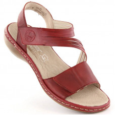 Rieker Leather comfortable sandals W RKR685 red