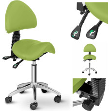Physa BERLIN regulējams seglu kosmētikas krēsls ar atzveltni - zaļš