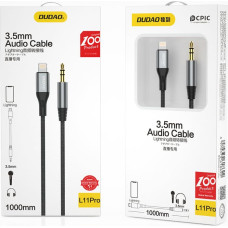 Dudao Kokvilnas pīts AUX audio kabelis iPhone Lightning - mini ligzda 3.5mm 1m, pelēks
