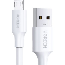 Ugreen PVC kabelis USB0-A - microUSB 480 Mb/s 0.5m balts