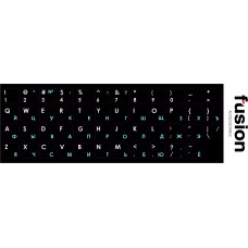 Fusion laminētas tastatūras uzlīmes RU | ENG zilas