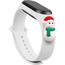 Fusion Xmas Snowman siksniņa pulkstenim Xiaomi Mi Band 3 | 4 balts