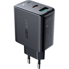 Acefast wall charger USB Type C | USB 32W, PPS, PD, QC 3.0, AFC, FCP black (A5 black)