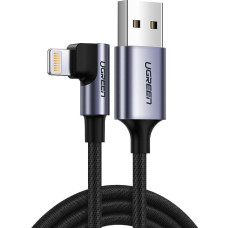 UGREEN US299 USB to Lightning angled cable, MFi, 1m (black)