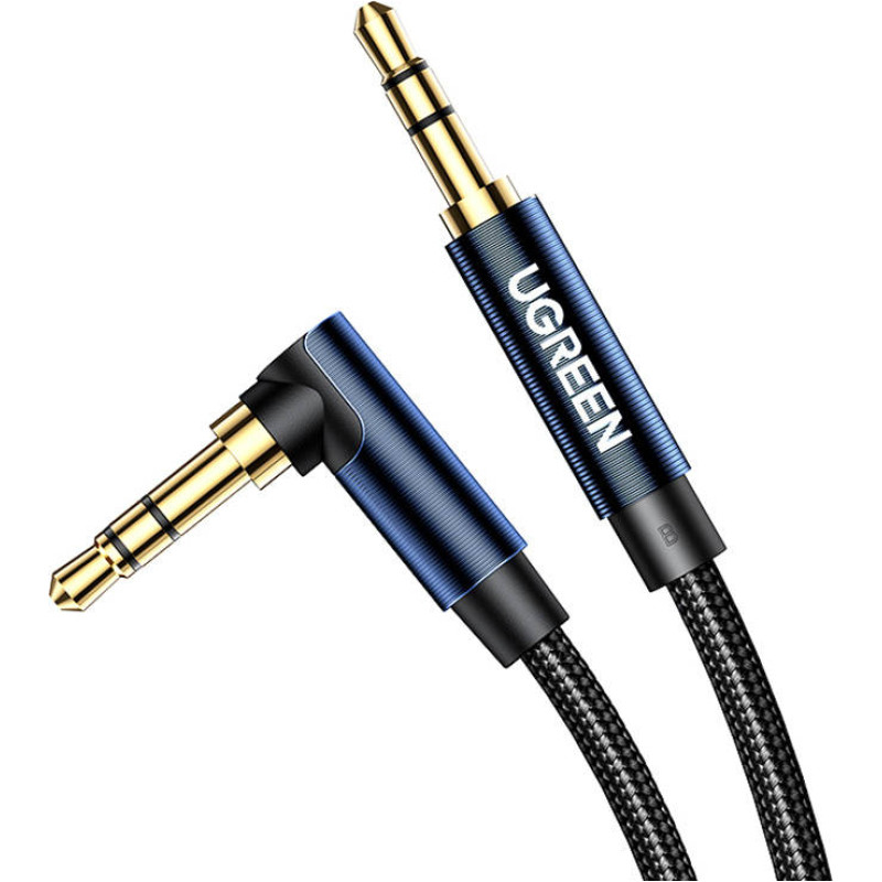 Ugreen angled AUX cable 2 x mini jack 3.5mm 1.5m blue (AV112)