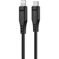 Acefast kabelis MFI USB Type C - Lightning 1.2m, 30W, 3A, melns (C3-01 black)
