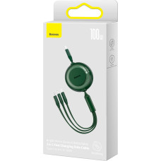 Baseus Bright Mirror 4, USB-C 3-in-1 cable for micro USB | USB-C | Lightning 100W | 3.5A 1.1m (Green)